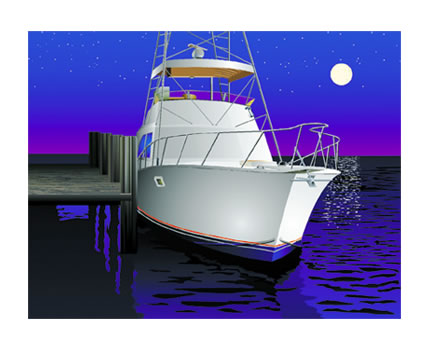 Charter boat illustration